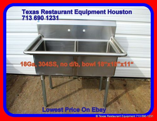 New  STAINLESS STEEL 2 Compartment Sink, 18Ga, no D/B,  NSF, Houston, Texas