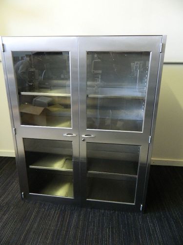 Stainless Steel Medical Wall Cabinet w/Glass Doors *48inch