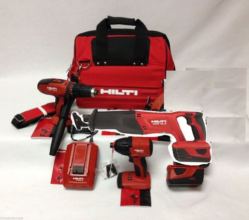 HILTI 18v CORDLESS 4 Tool Lithium Ion COMBO 21.6v Kit Set 4 5.2Ah Batteries NEW