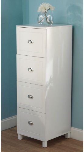 Contemporary Four-Drawer Storage Filing Cabinet Home Office Furniture White