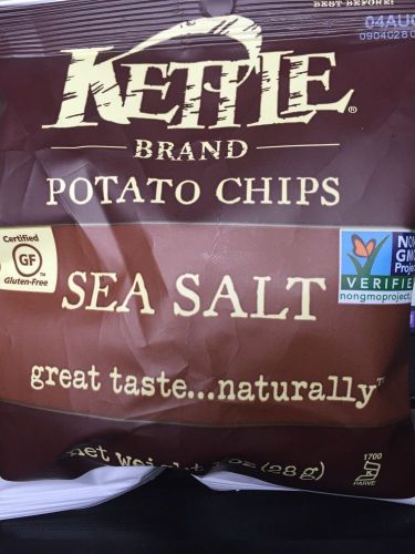 Kettle Foods Sea Salt Potato Chips, 1 Ounce -- 72 per case.