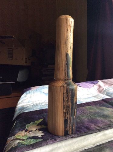 Round turned wood carving mallet epoxy filled hickory for sale
