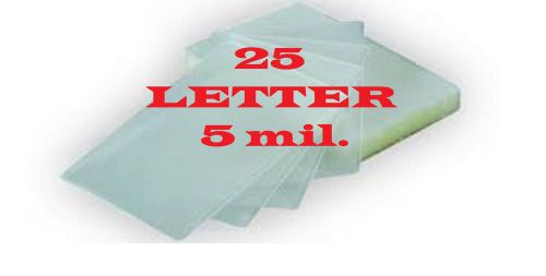 5 mil Letter Size 25 PK  Laminating Laminator Pouches/Sheets 9 x 11-1/2