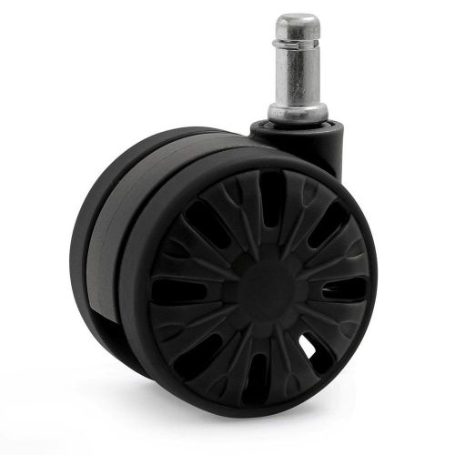 Katu f1bub65-23 office chair caster wheels rubber pu large 65mm (2 9/16&#034;) ide... for sale