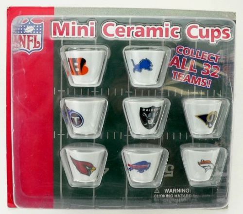 NFL Team Logos Miniature Ceramic Cups - Vending Display Card
