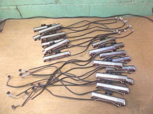 LOT OF 20 VINTAGE A10K 100MM TRAVEL AUDIO TAPER SLIDE POTENTIOMETERS, PRE-WIRED