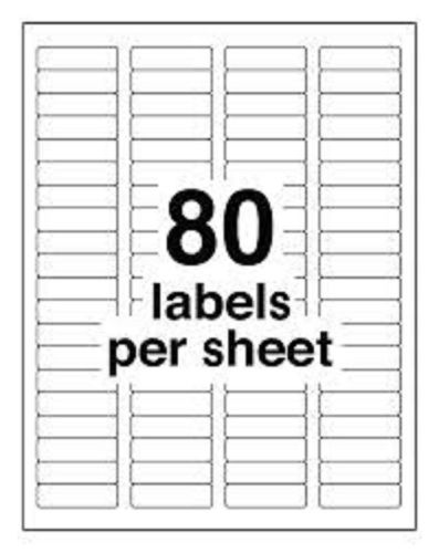 ADDRESS LABELS 10 SHEETS X 80 PER PAGE = 800 LABELS SIZE 1 3/4&#034; x 1/2&#034;