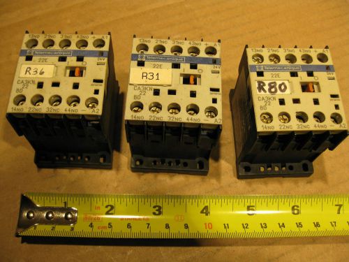 Lot Of  3 Telemecanique CA3KN22BD Control Realy Contactor 4 Pole 24VDC Coil 10A