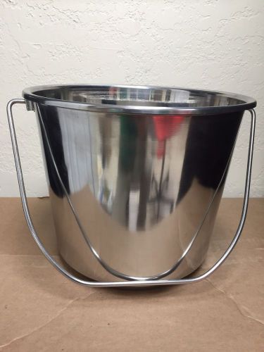 NEW Stainless Steel Pail Bucket 13 Qt Water Food Dog Equino Kennel Milk Ice