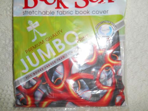 Jumbo Book Sox stretch book cover multi color Red/Orange/Black