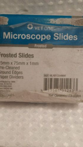 Vet one frosted microscope slides