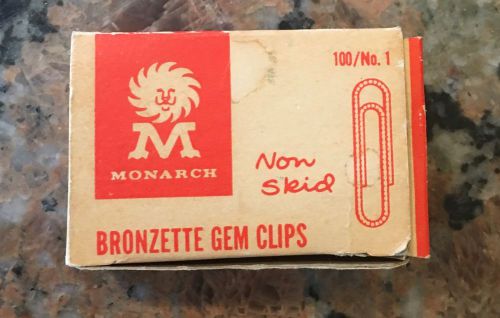 Vintage Monarch Non-Bronzette Gem Clips 3&#034; X 2&#034;