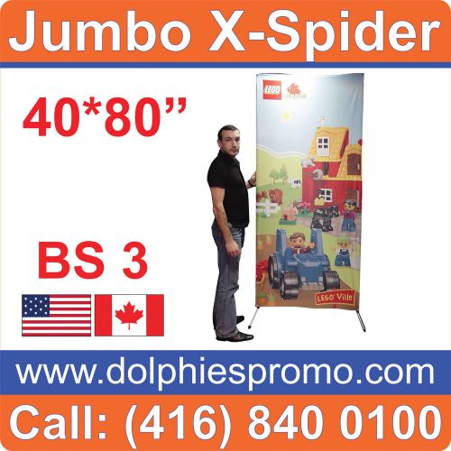 40&#034; WIDE X Jumbo Banner Graphic Display System Booth Stand Trade Show Tripod