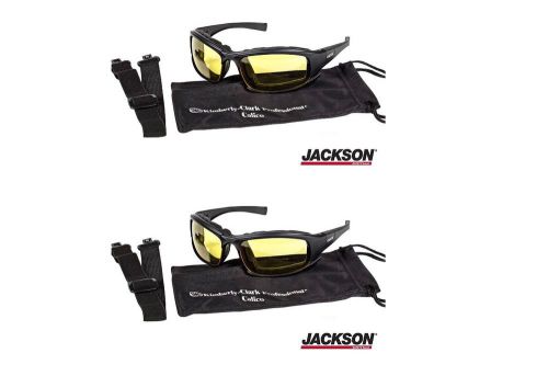 TWO Jackson Safety Glasses Goggles V50 Calico Anti-Fog Amber Lenses 25674