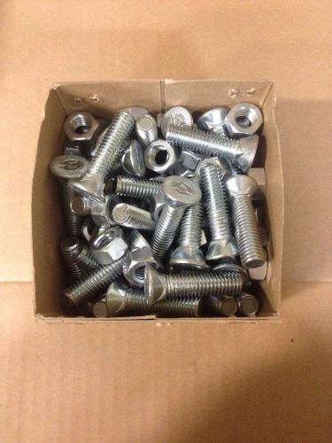 Plow Bolts and Nuts  7/16&#034; By 1-3/4&#034; Zinc Plated #3  Lewis  50 Count Grade 5 USA