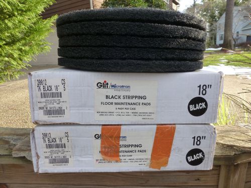 (1-10) Gilt Microtran Black Stripping Pads 18&#034; Floor Maintenance Discos negro