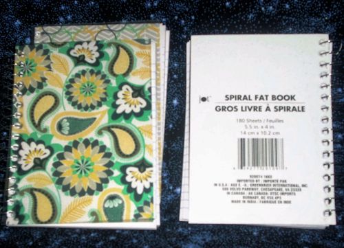 SPIRAL FAT NOTEBOOK &gt; Lined &gt; 5.5&#034; x 4&#034; &gt; 180 sheets &gt; Pack of 2 &gt; BEST DEAL!!