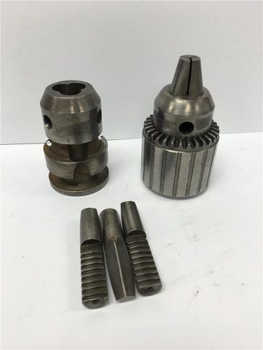 Usa jacobs drill chuck 6a &amp; jaw set 0-1/2&#034; capacity 2a 33t taper mount part lot for sale