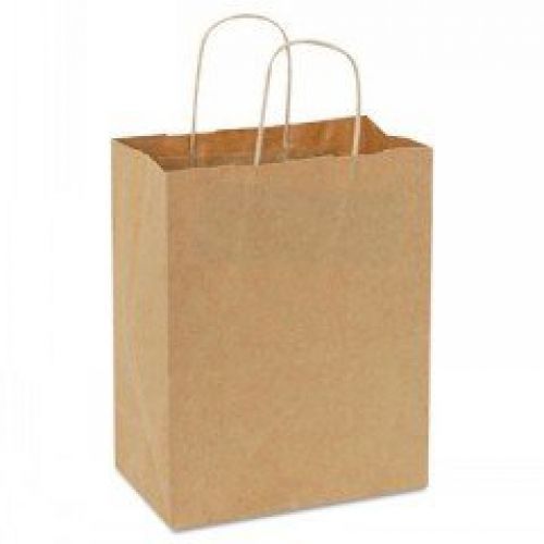 Duro 84597 Kraft Paper Tempo Plain Shopping Bag, 4-1/2&#034; Length x 8&#034; Width x