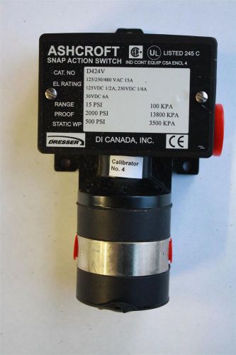 Ashcroft D424V 15 psi Differential Pressure Switch