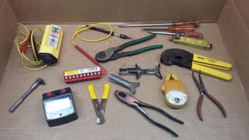 Electrician Tools: Ideal Voltage Tester, Greenlee Cutter, Cable Crimp...