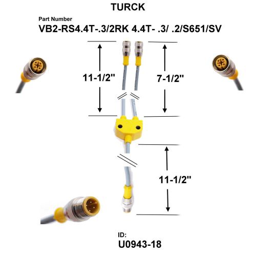 TURCK U0943-18  PARALLEL SPLITTER  VB2-RS4.4T-.3/2RK4.4T-.3/.2/S651/SV