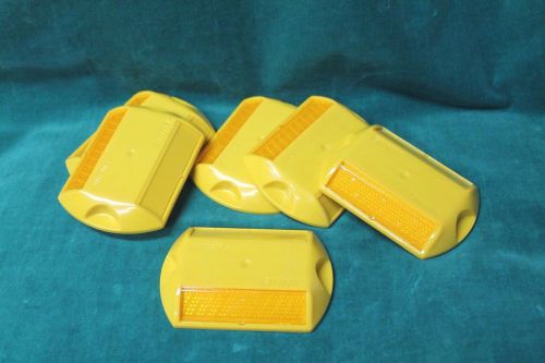 Six 6 new one-way yellow rpms raised pavement markers reflectors road driveway for sale