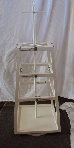 White Rotating Item Store Display - Collapsible Hooks - USED