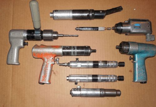 Lot of 9 pneumatic air tools for parts or repair for sale
