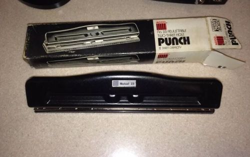 Vintage NEW ADJUSTABLE 2~3 Hole Paper Punch UNIVERSAL Acco Chicago IL