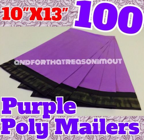 100 PURPLE Poly Mailers 10X13 Shipping Envelope Other Colors FREE SHIPPING