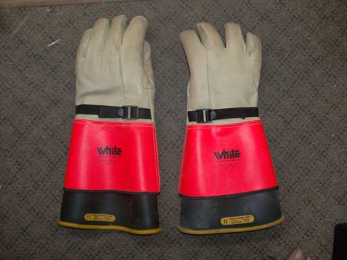 White electrical safety glove kit size 11 20k volts for sale