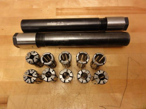 (2) Carboloy DA100 Collet Tool Holders and (10) assorted 100DA collets