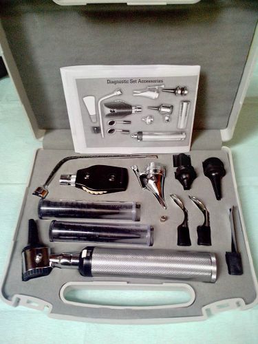 Premium Quality ENT Diagnostic Otoscope Opthalmoscope set Case &amp; User manual