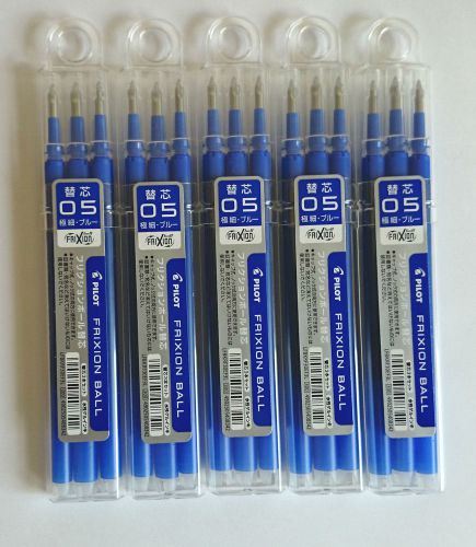 15pcs Pilot FriXion Refills 0.5mm Roller pen with plastic case Blue Erasable