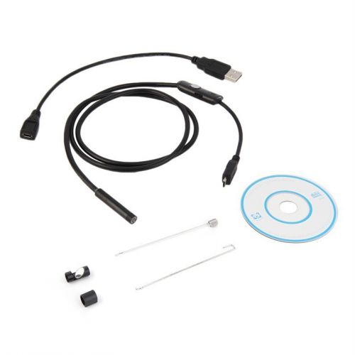6 LED Waterproof 1M 7mm Phone Endoscope Inspection Camera For Android PC SCW
