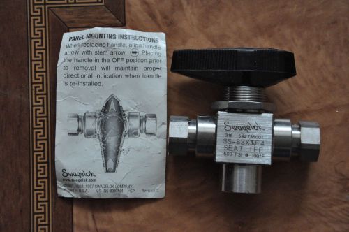 Swagelok 3-way ball valve ss-83xtf4   4 units avaliable for sale