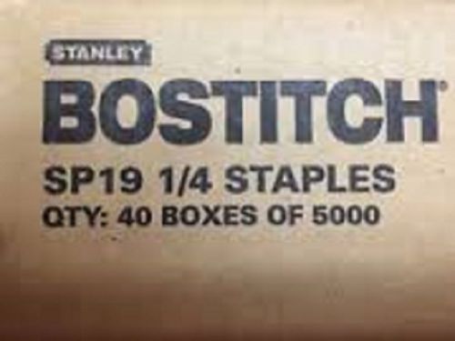 Case of Stanley Bostitch P3 staples 40 boxes of 5000 SP19 1/4&#034; for P3 ~ 200,000!