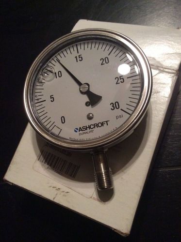 Ashcroft industrial duralife pressure gauge 30psi 35-1009-swl-02l for sale