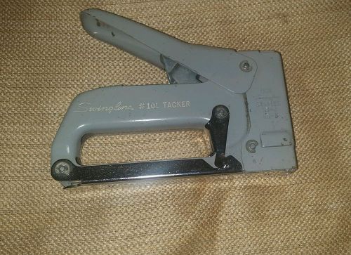 Working Vintage Swingline 101 Stapler - Tacker Staple Gun - Tacker Gray