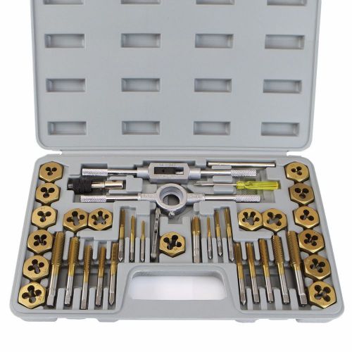 Pro 40 Pc Titanium Tap Hexagon Die Set Metric Size T-Handle Wrench Extractors mm