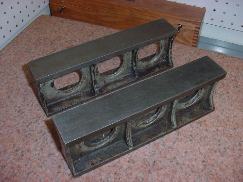 Pair of Precision Cast Iron Parallels 10&#034; x 1 7/8&#034; x 3 1/2&#034; High