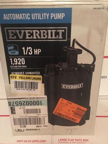 Everbilt 1/3 HP   Automatic Submersible Pump   UT03301  1,930 GPH