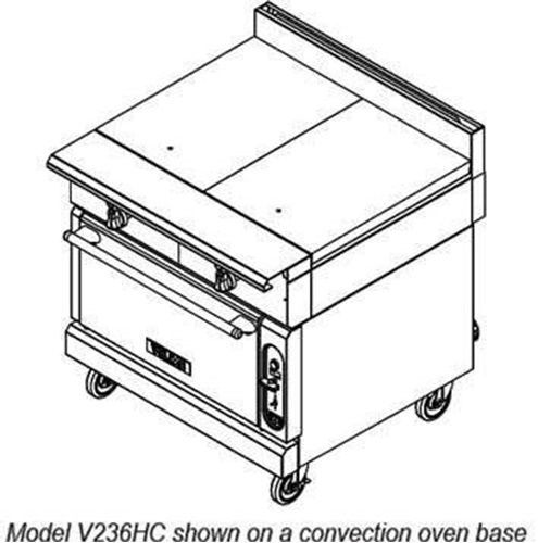 Vulcan v236hs v series heavy duty range gas 36&#034; (2) hot tops standard oven... for sale