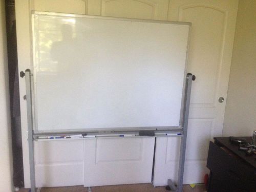 Luxor l340 home office 48&#034; w x 36&#034; h double sided magnetic dry erase white board for sale