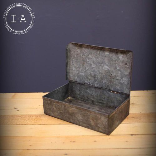 Vintage Industrial Metal Small Parts Storage Box Jewelry Box