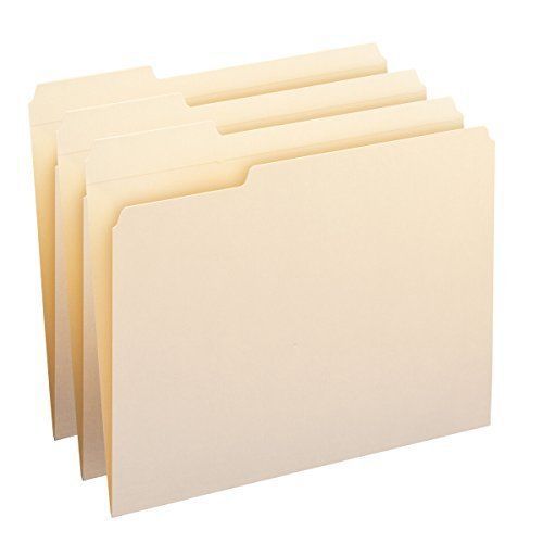 Smead file folders, reinforced 1/3-cut tab left position, letter size, manila, for sale