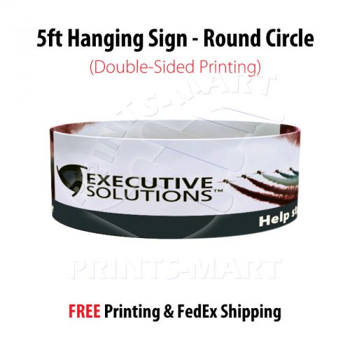 5&#039; trade show booth circular ceiling hanging banner sign (double-sided printing) for sale