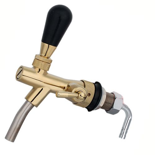 Adjustable beer tap faucet with chrome gold plating,kegerator draft shank tap for sale