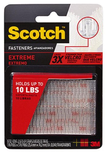3M 2pk Scotch Extreme Fasteners Clear Re-Closable Strips RF6730